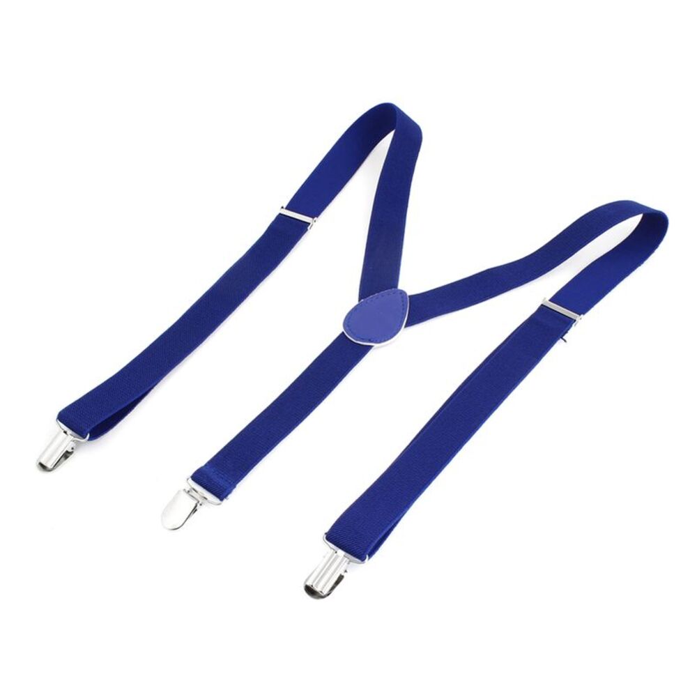 Suspenders Metal Clips Adjustable Elastic Band Y Shaped Suspender Bright Red